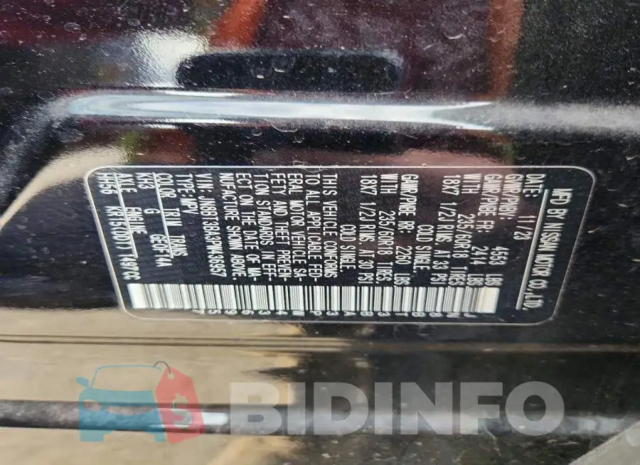 JN8BT3BA3PW436957 Photo# 12