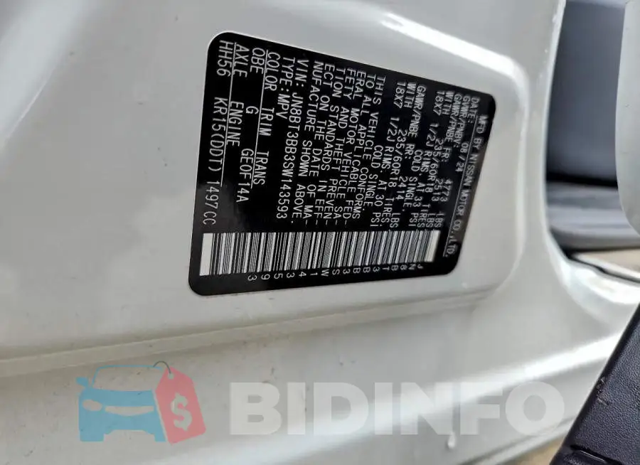 JN8BT3BB3SW143593 Photo# 12