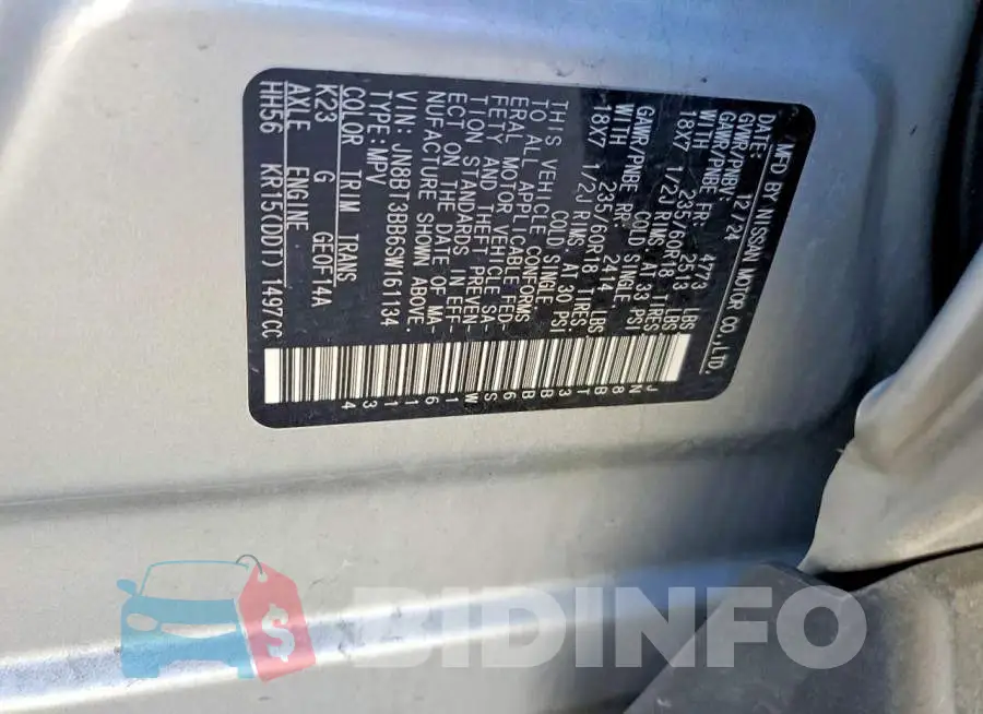 JN8BT3BB6SW161134 Photo# 14