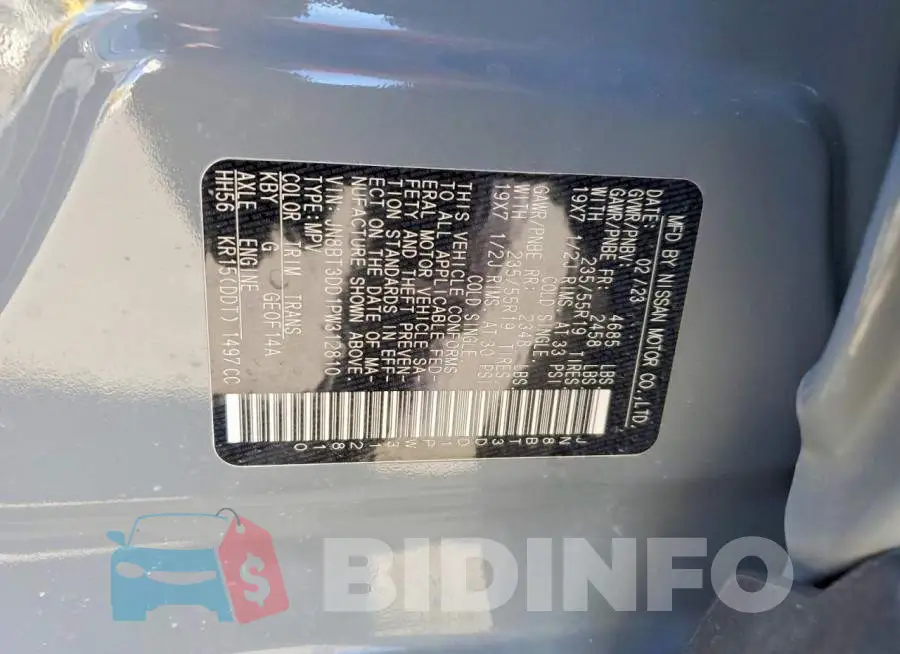 JN8BT3DD1PW312810 Photo# 13