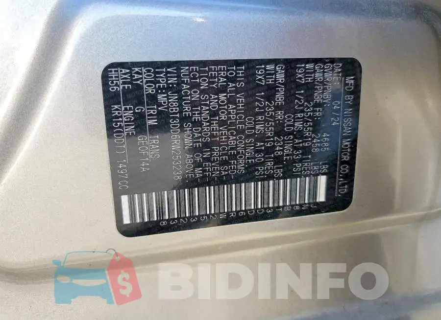 JN8BT3DD6RW253238 Photo# 12