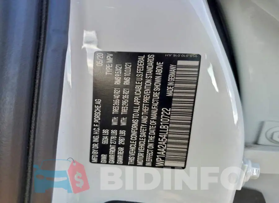 WP1AA2A54LLB10722 Photo# 13