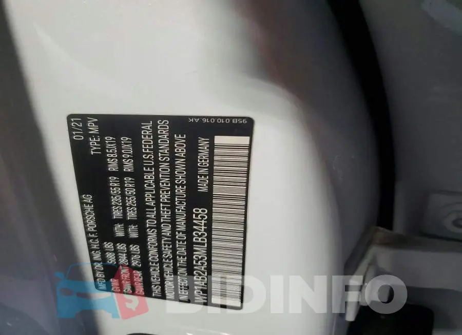 WP1AB2A53MLB34458 Photo# 13