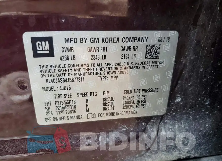 KL4CJASB4JB677311 Photo# 12
