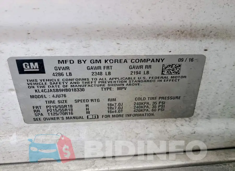 KL4CJASB9HB018330 Photo# 14