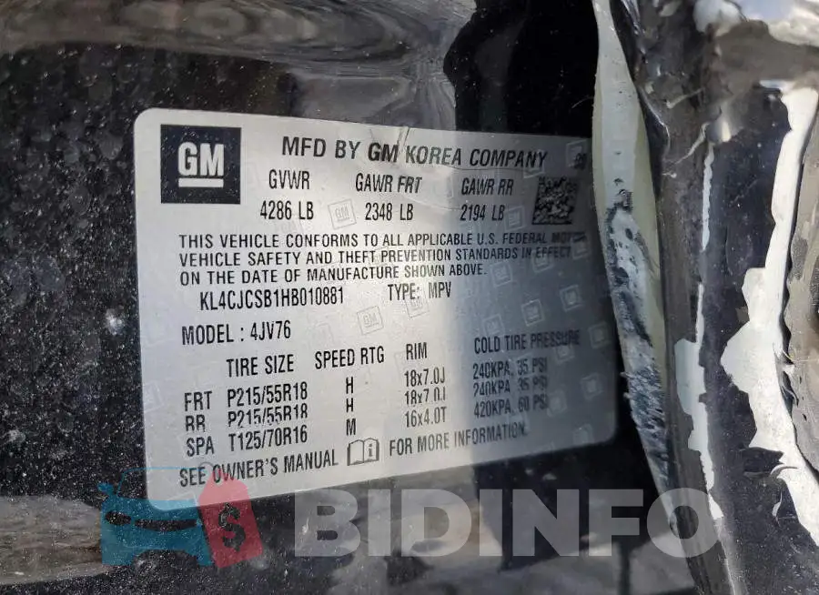 KL4CJCSB1HB010881 Photo# 13