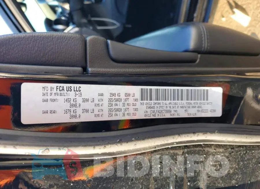 1C4RJFAG2KC728990 Photo# 13