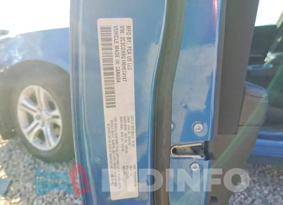 2C3CDXBG1MH574147 Photo# 12