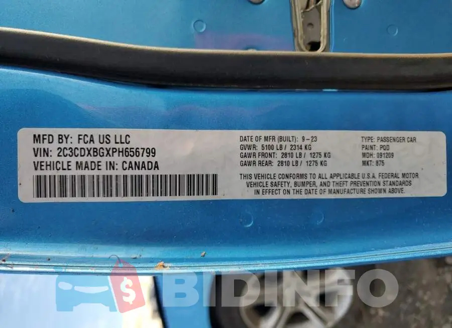 2C3CDXBGXPH656799 Photo# 13