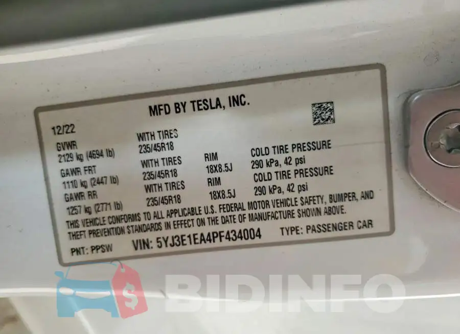 5YJ3E1EA4PF434004 Photo# 12