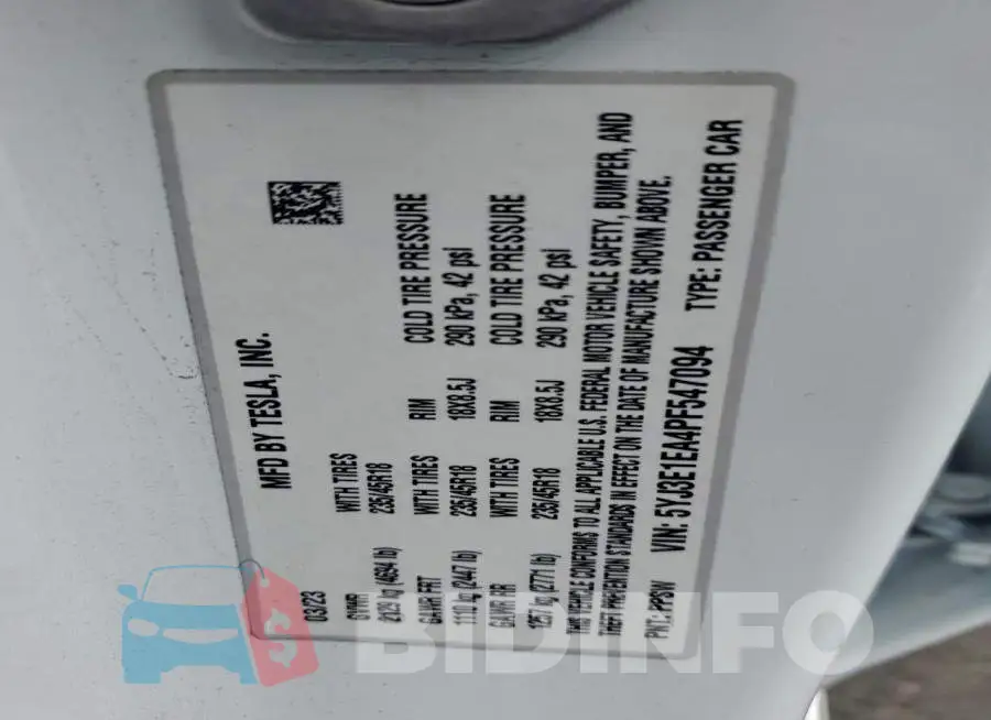 5YJ3E1EA4PF547094 Photo# 12