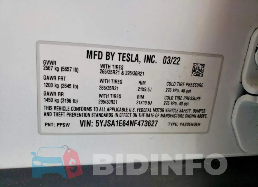 5YJSA1E64NF473627 Photo# 12