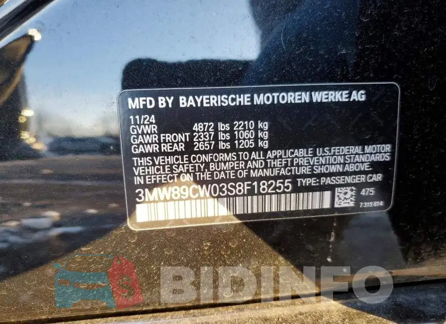 3MW89CW03S8F18255 Photo# 12