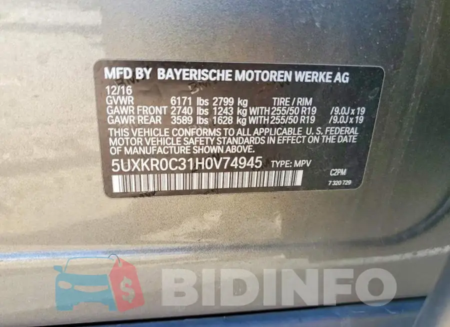 5UXKR0C31H0V74945 Photo# 13