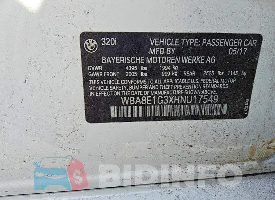 WBA8E1G3XHNU17549 Photo# 12