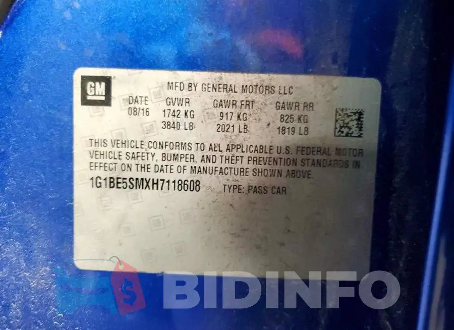 1G1BE5SMXH7118608 Photo# 12