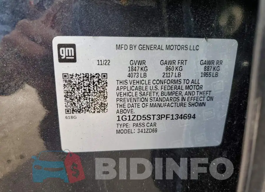 1G1ZD5ST3PF134694 Photo# 13