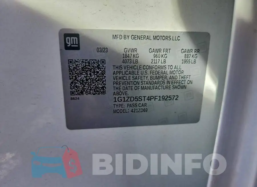 1G1ZD5ST4PF192572 Photo# 13