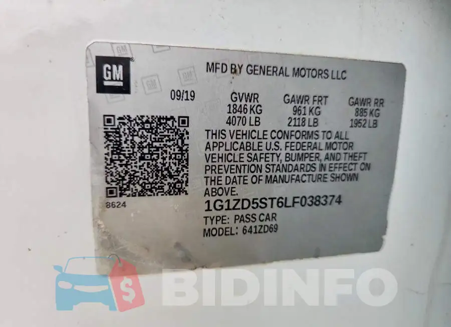 1G1ZD5ST6LF038374 Photo# 12