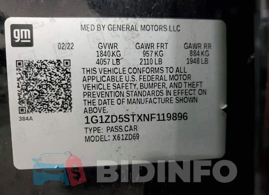 1G1ZD5STXNF119896 Photo# 13