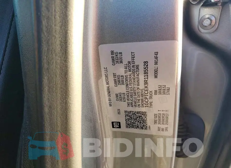 1GCPTCEK9R1185528 Photo# 12