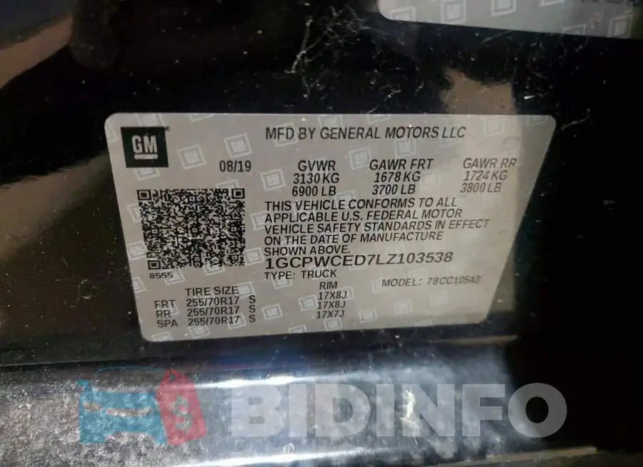 1GCPWCED7LZ103538 Photo# 11
