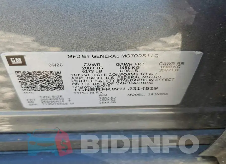1GNERFKW1LJ314519 Photo# 13