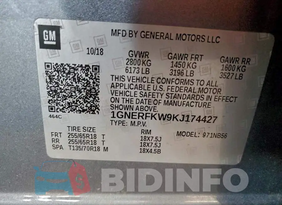 1GNERFKW9KJ174427 Photo# 13