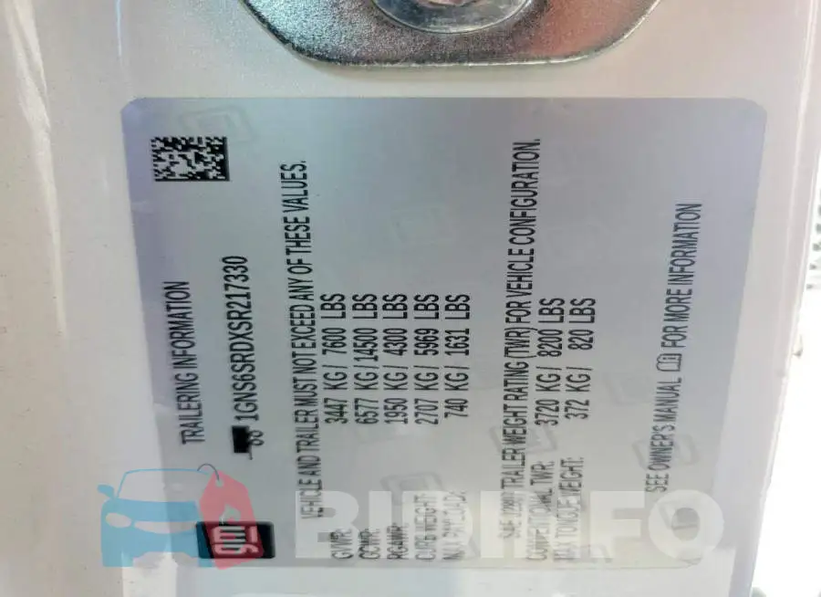 1GNS6SRDXSR217330 Photo# 13