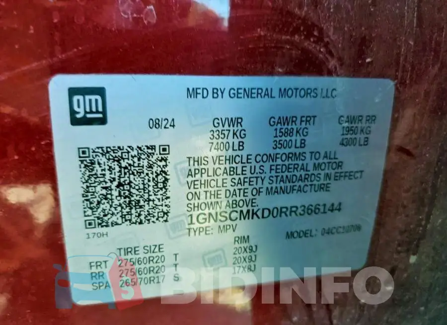 1GNSCMKD0RR366144 Photo# 14