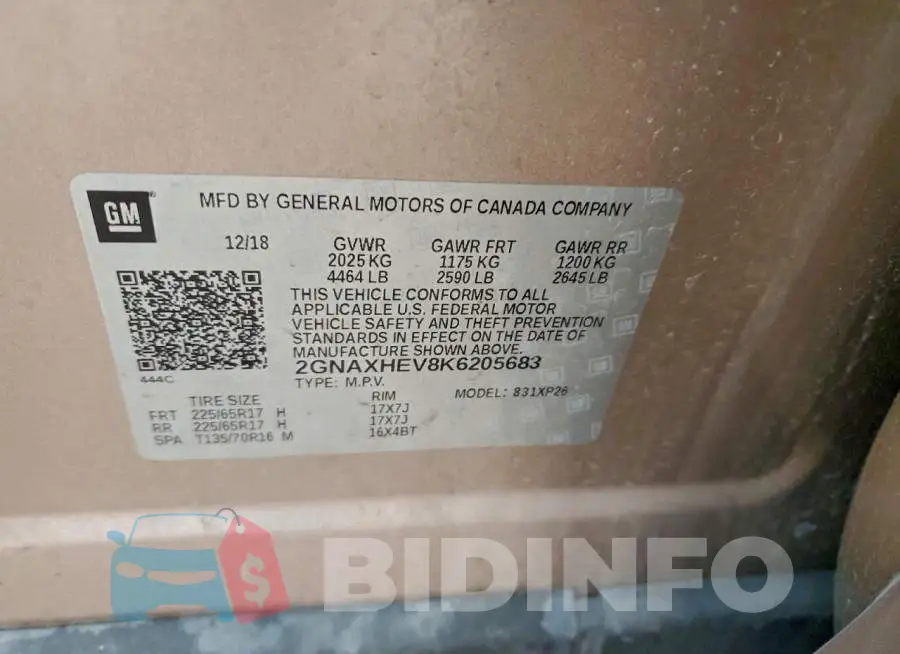 2GNAXHEV8K6205683 Photo# 13