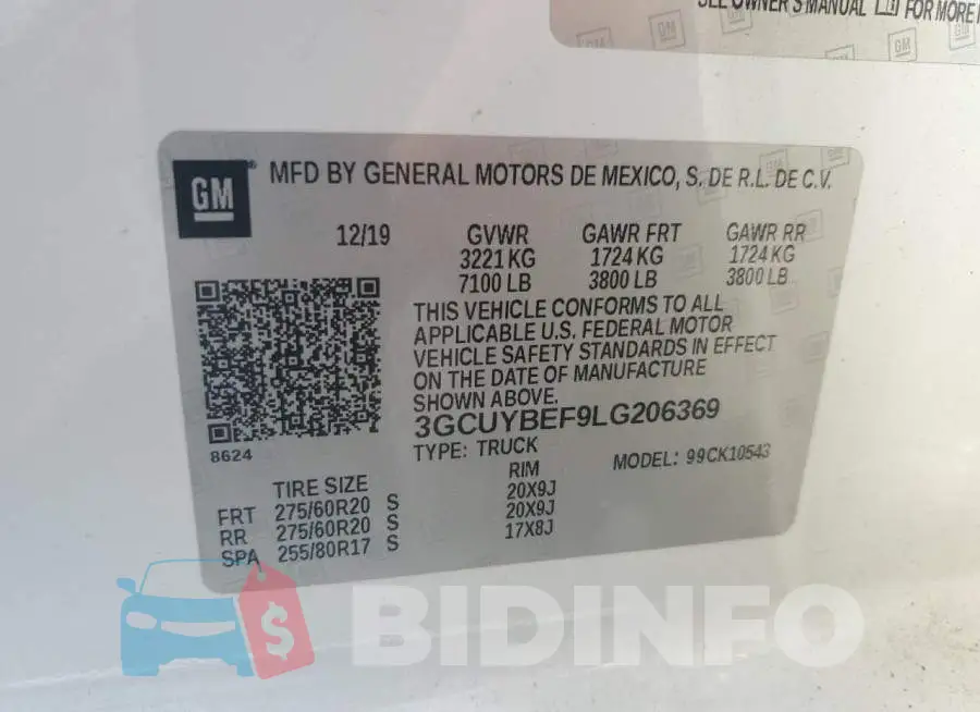 3GCUYBEF9LG206369 Photo# 12
