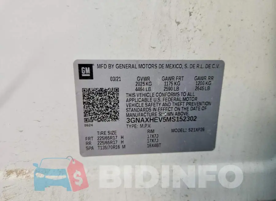 3GNAXHEV5MS152302 Photo# 12