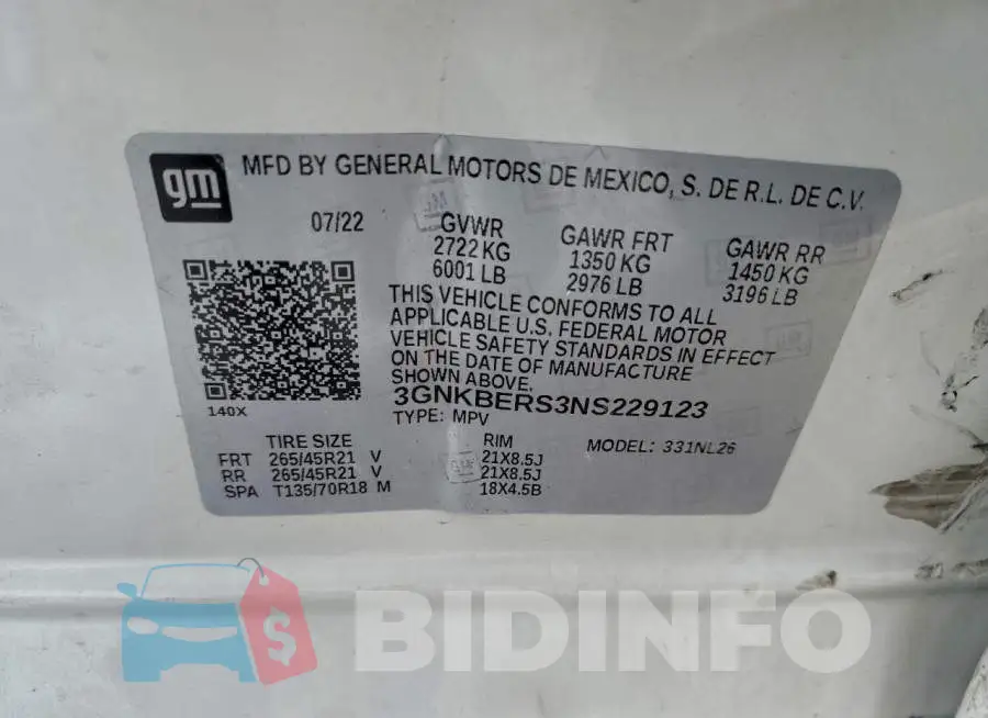 3GNKBERS3NS229123 Photo# 13