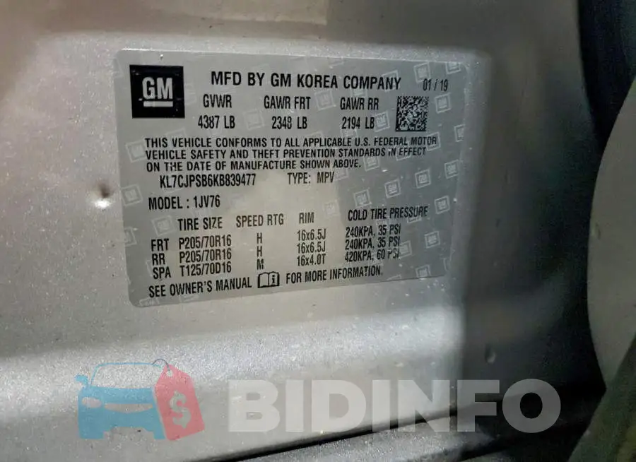 KL7CJPSB6KB839477 Photo# 14