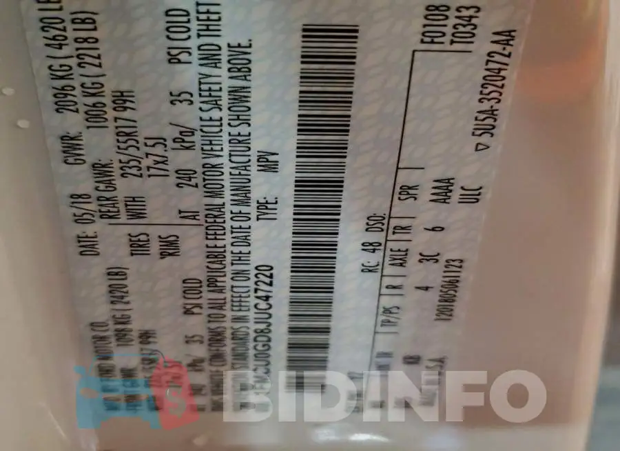 1FMCU0GD8JUC47220 Photo# 13