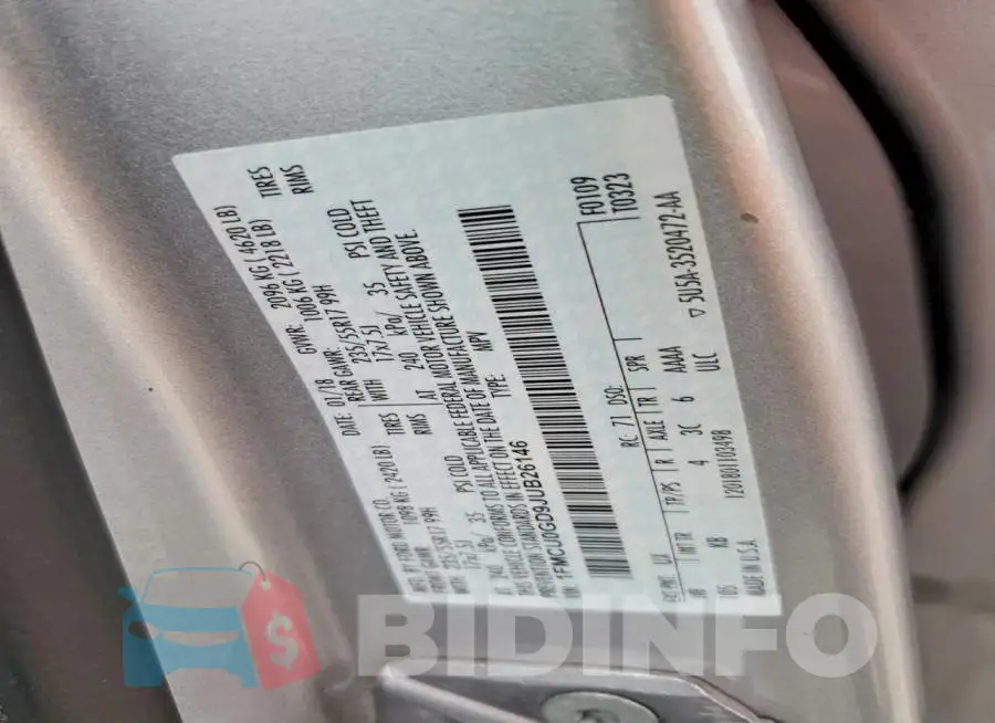 1FMCU0GD9JUB26146 Photo# 13