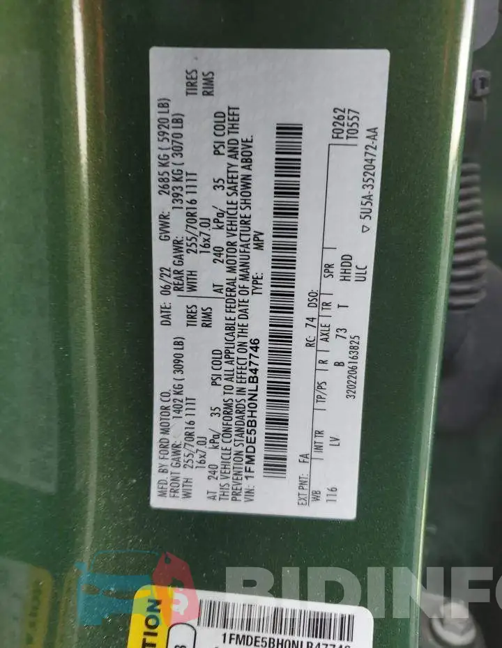 1FMDE5BH0NLB47746 Photo# 13