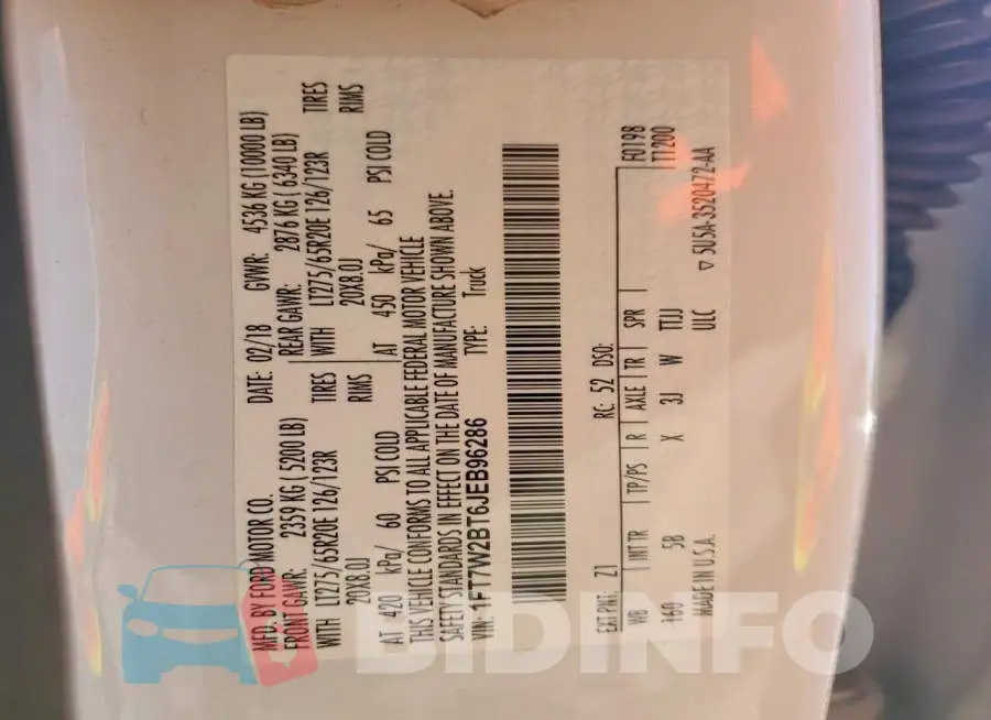 1FT7W2BT6JEB96286 Photo# 12