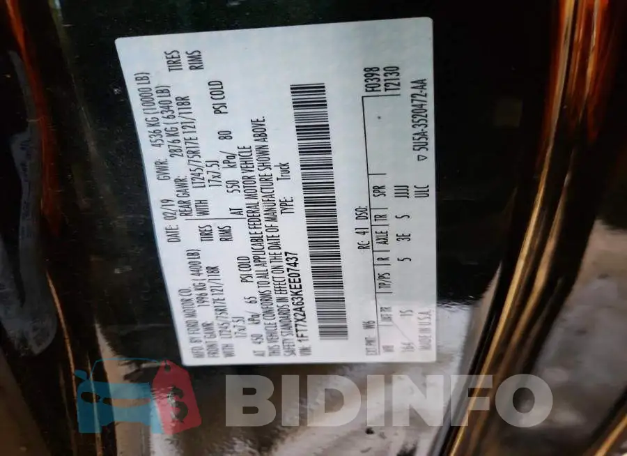 1FT7X2A63KEE07437 Photo# 12
