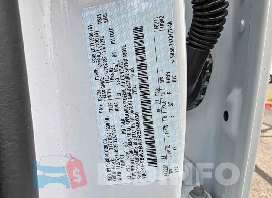 1FT8W3BA3RED48030 Photo# 10