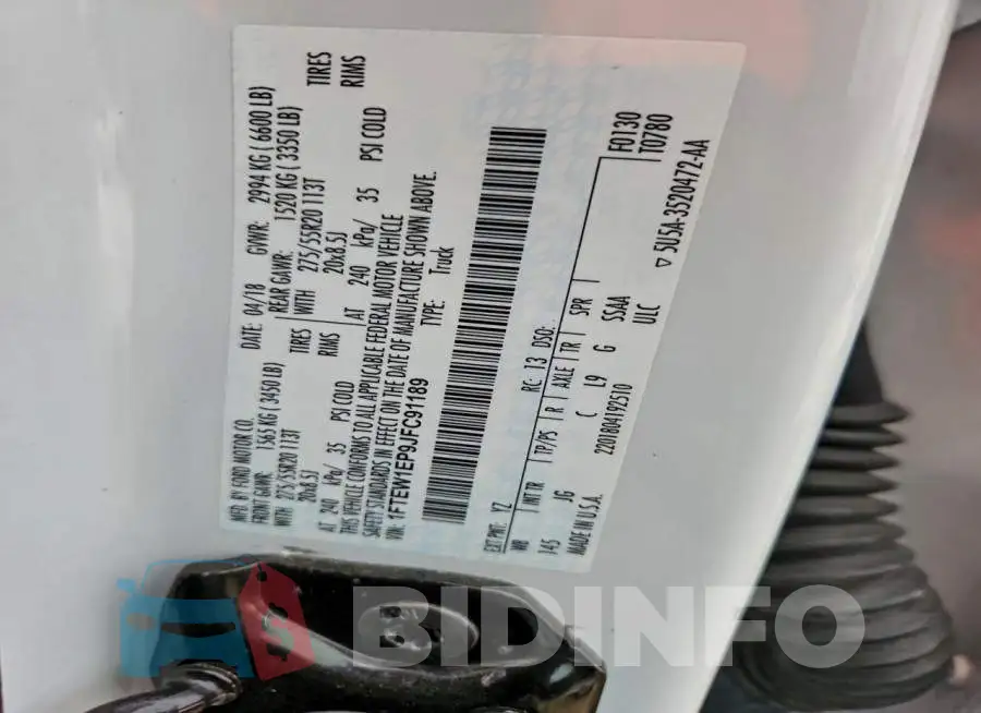 1FTEW1EP9JFC91189 Photo# 12