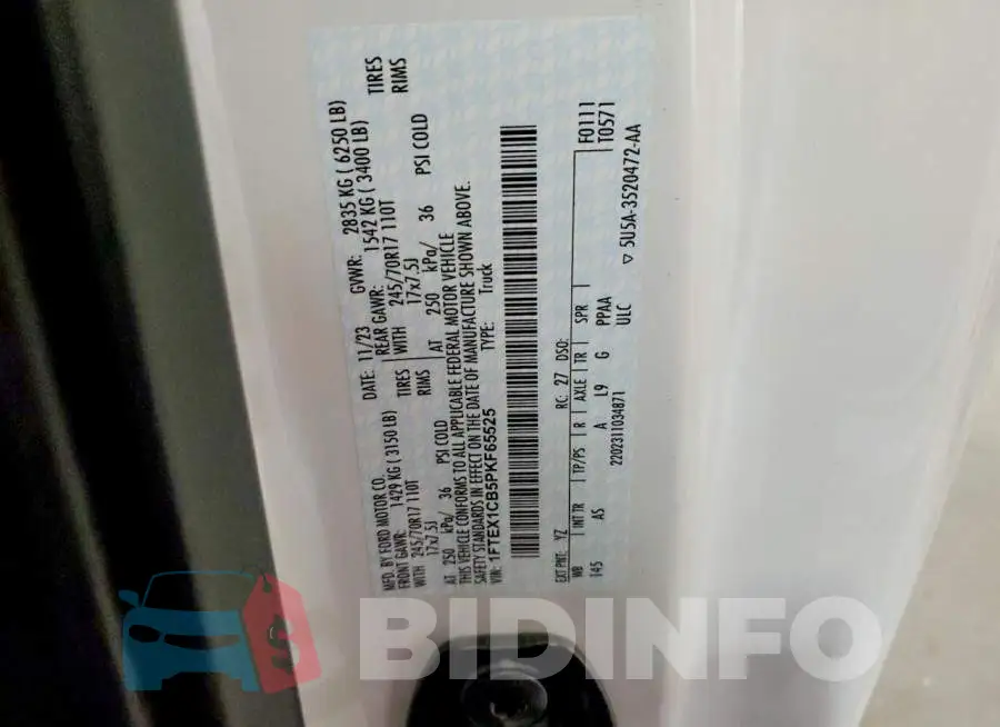 1FTEX1CB5PKF65525 Photo# 12