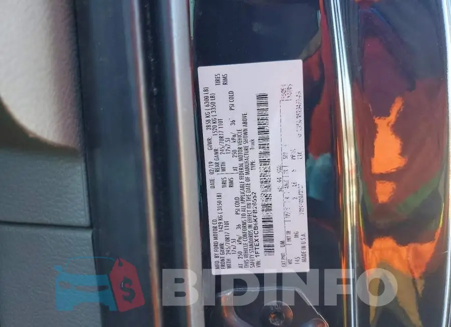 1FTEX1CB6KFB20552 Photo# 12