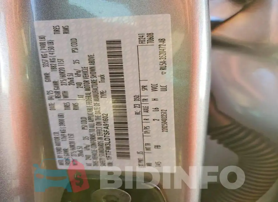 1FTFW3LD7SFA91602 Photo# 12