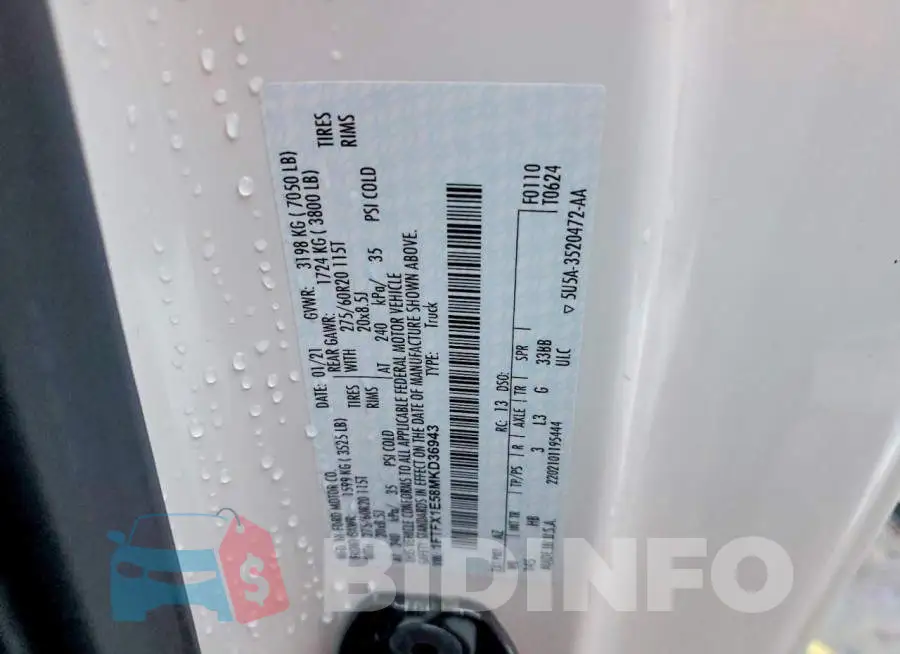 1FTFX1E58MKD36943 Photo# 13