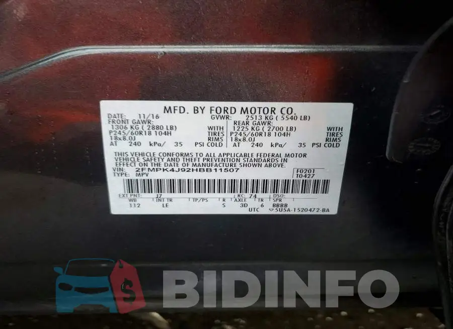 2FMPK4J92HBB11507 Photo# 13