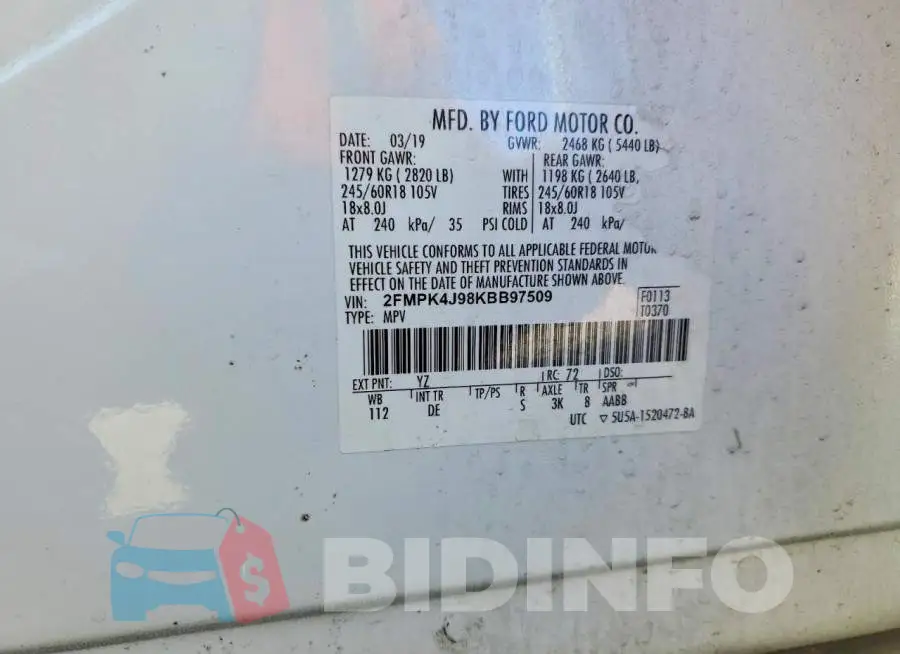 2FMPK4J98KBB97509 Photo# 12