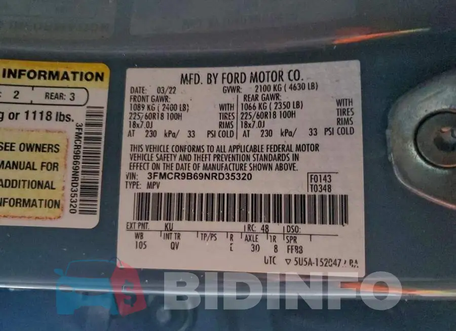 3FMCR9B69NRD35320 Photo# 13