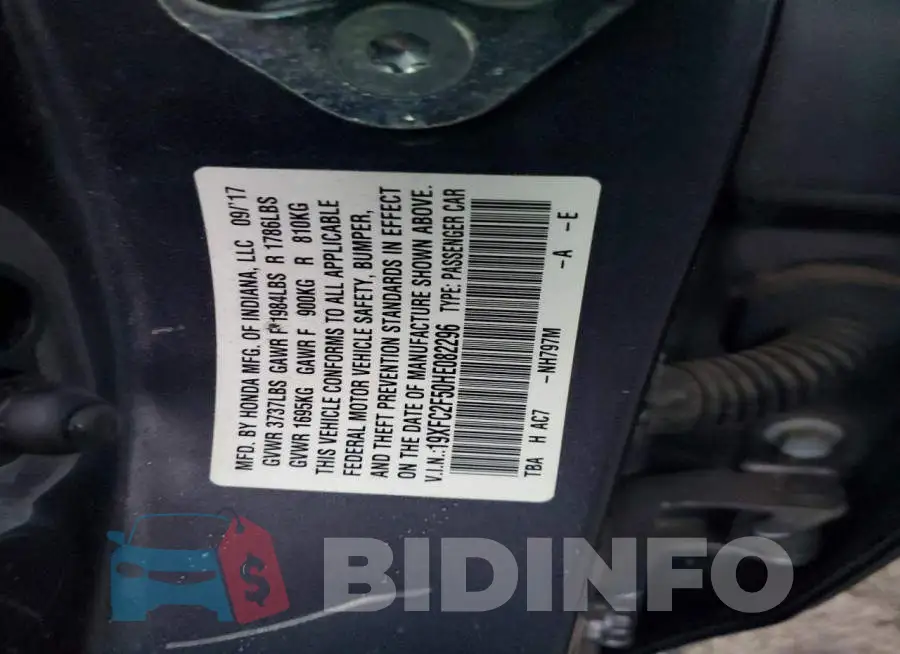 19XFC2F50HE082296 Photo# 12